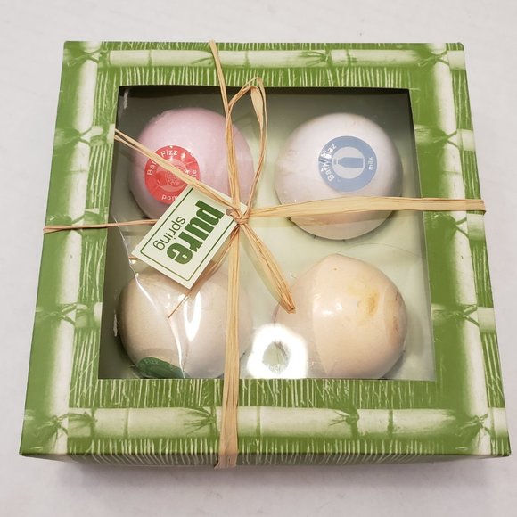 RITE AID Bath New Pure Spring Bath Fizz Balls Fizzers Milk Honey